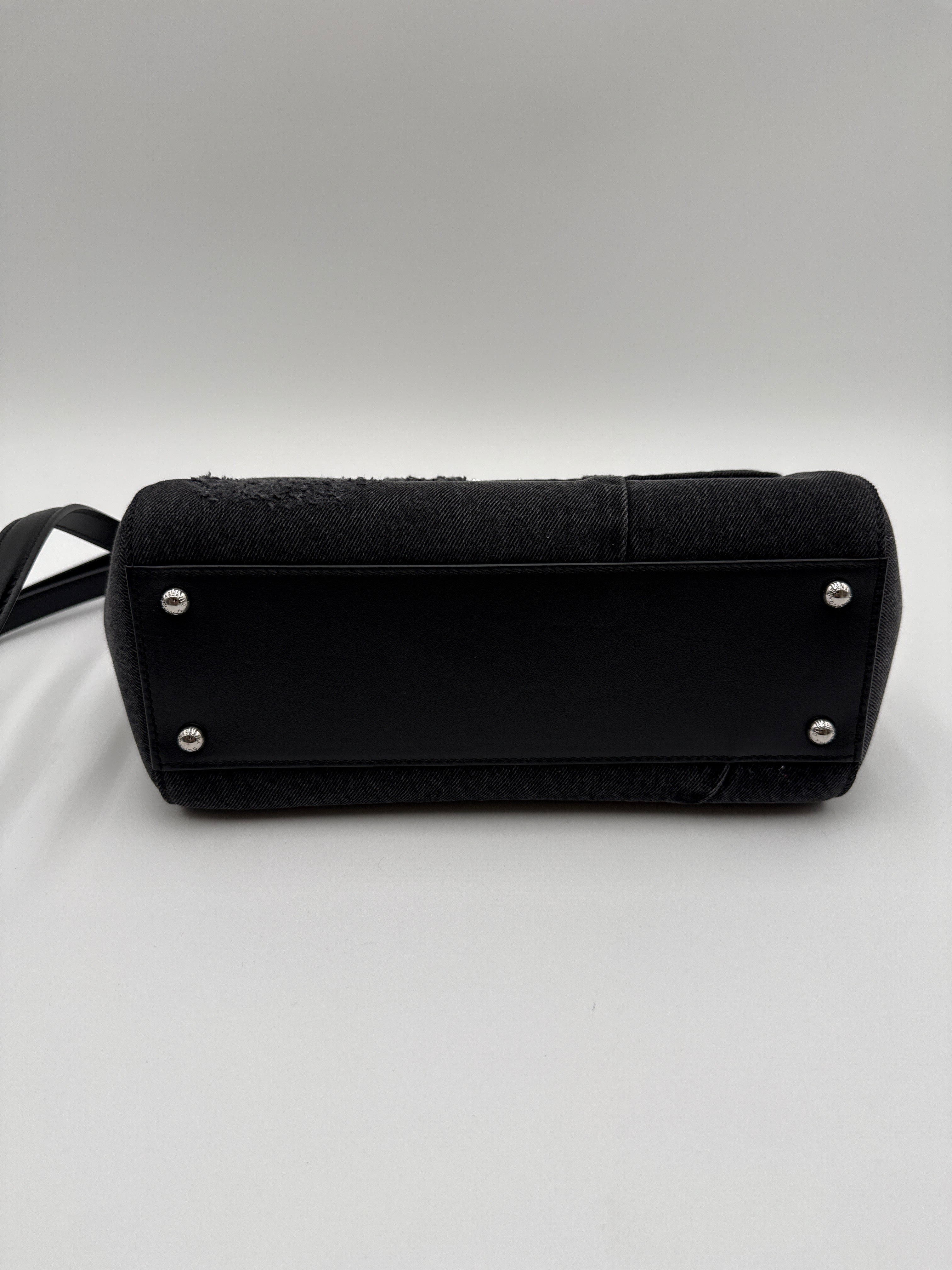 Dolce e Gabbana Sicily Borsa Denim Patchwork Nera Dolce&gabbana