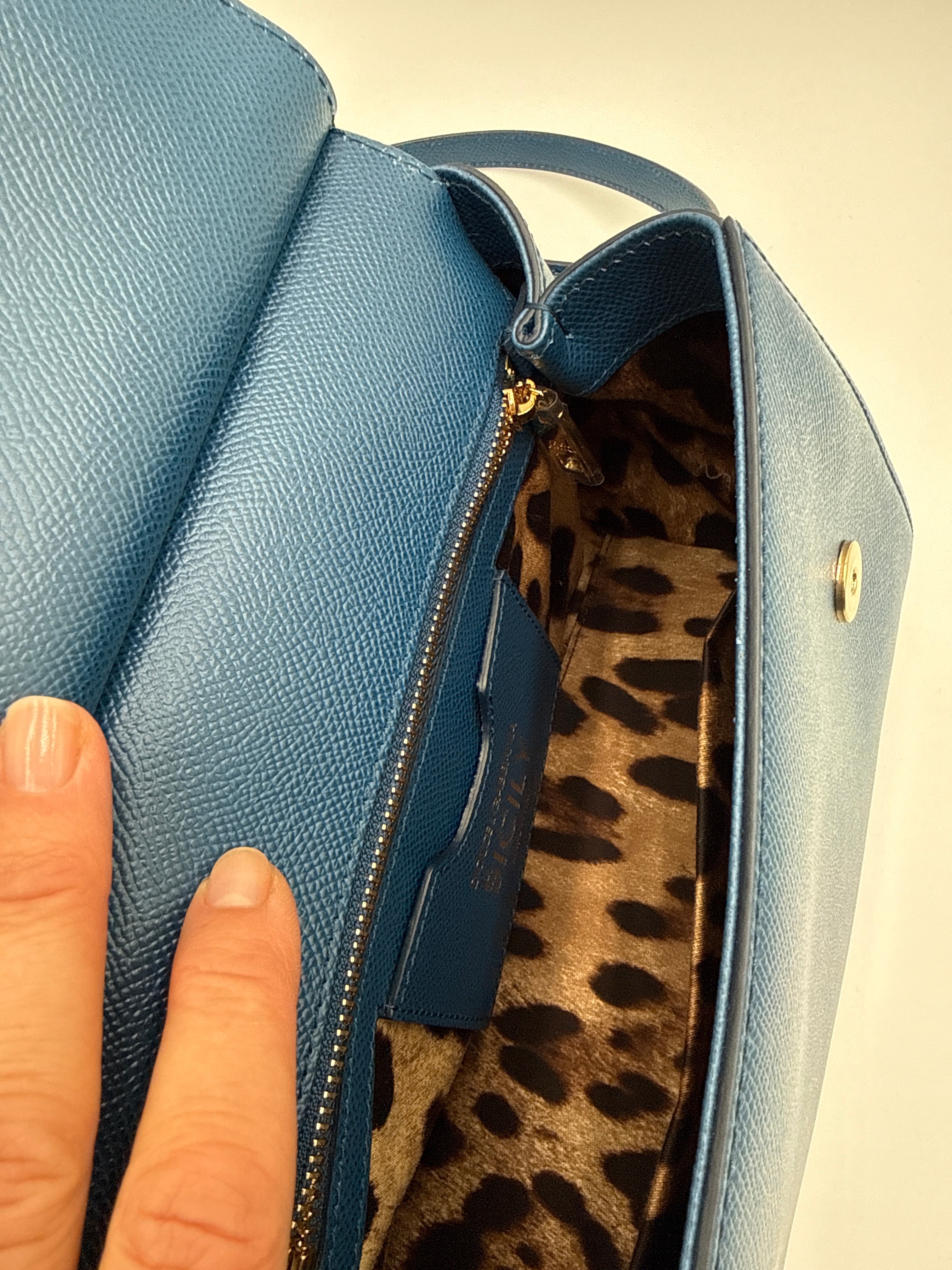 Dolce e Gabbana Sicily Borsa in pelle di vitello Blu Dolce&gabbana