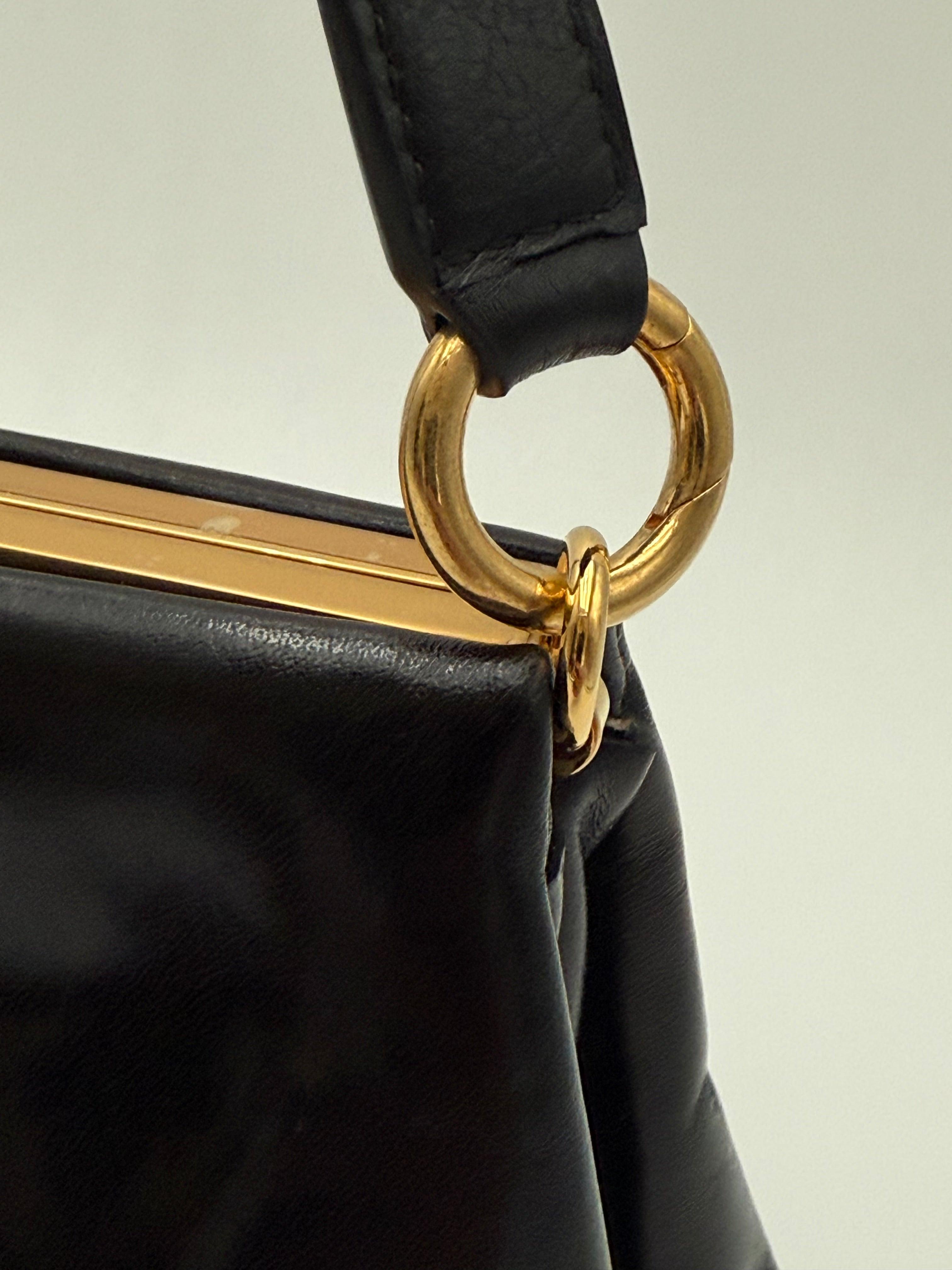 Dries Van Noten Borsa a Tracolla in Pelle Lucida Nera - Mercatino di Ninni