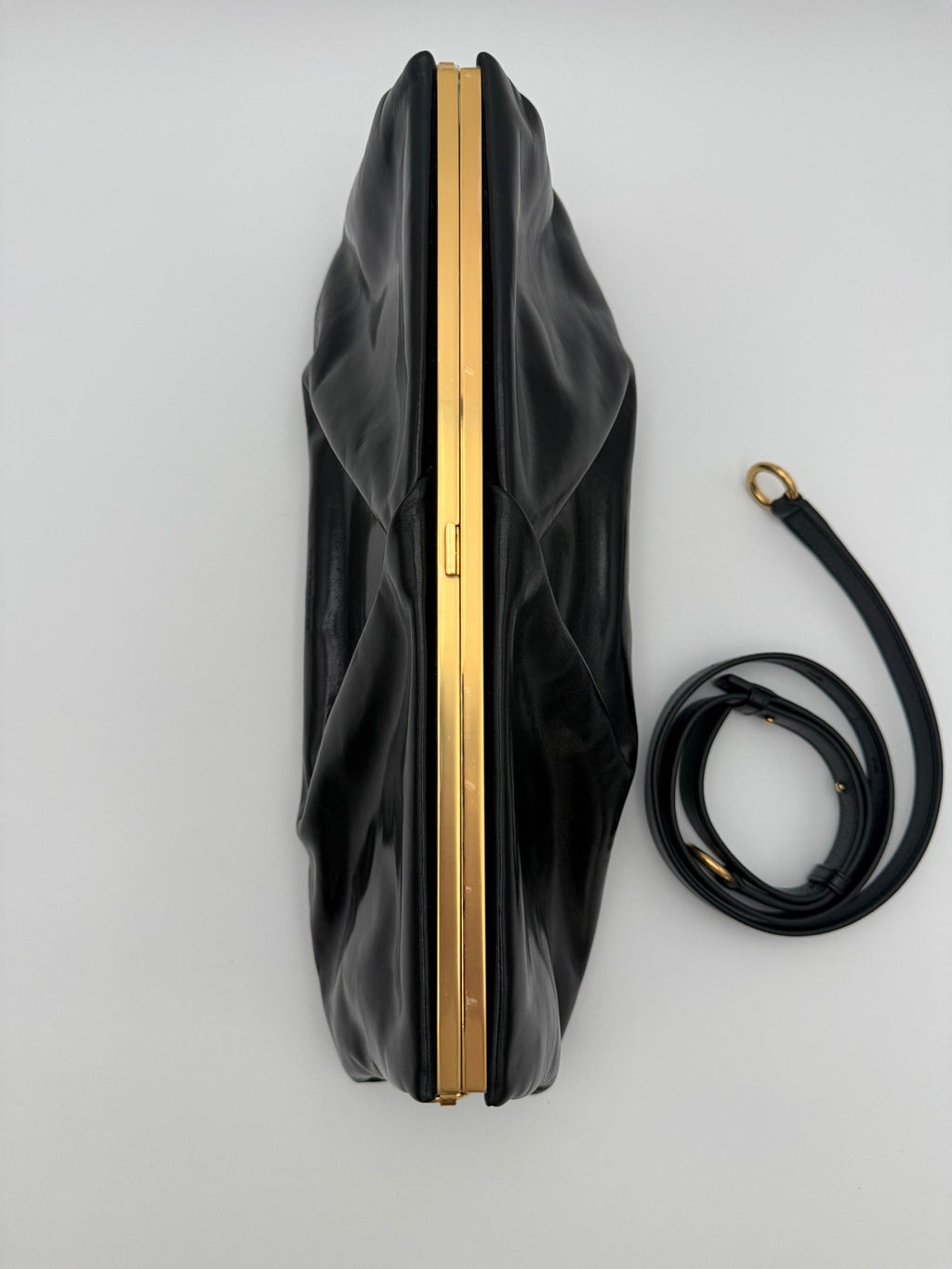Dries Van Noten Borsa a Tracolla in Pelle Lucida Nera - Mercatino di Ninni