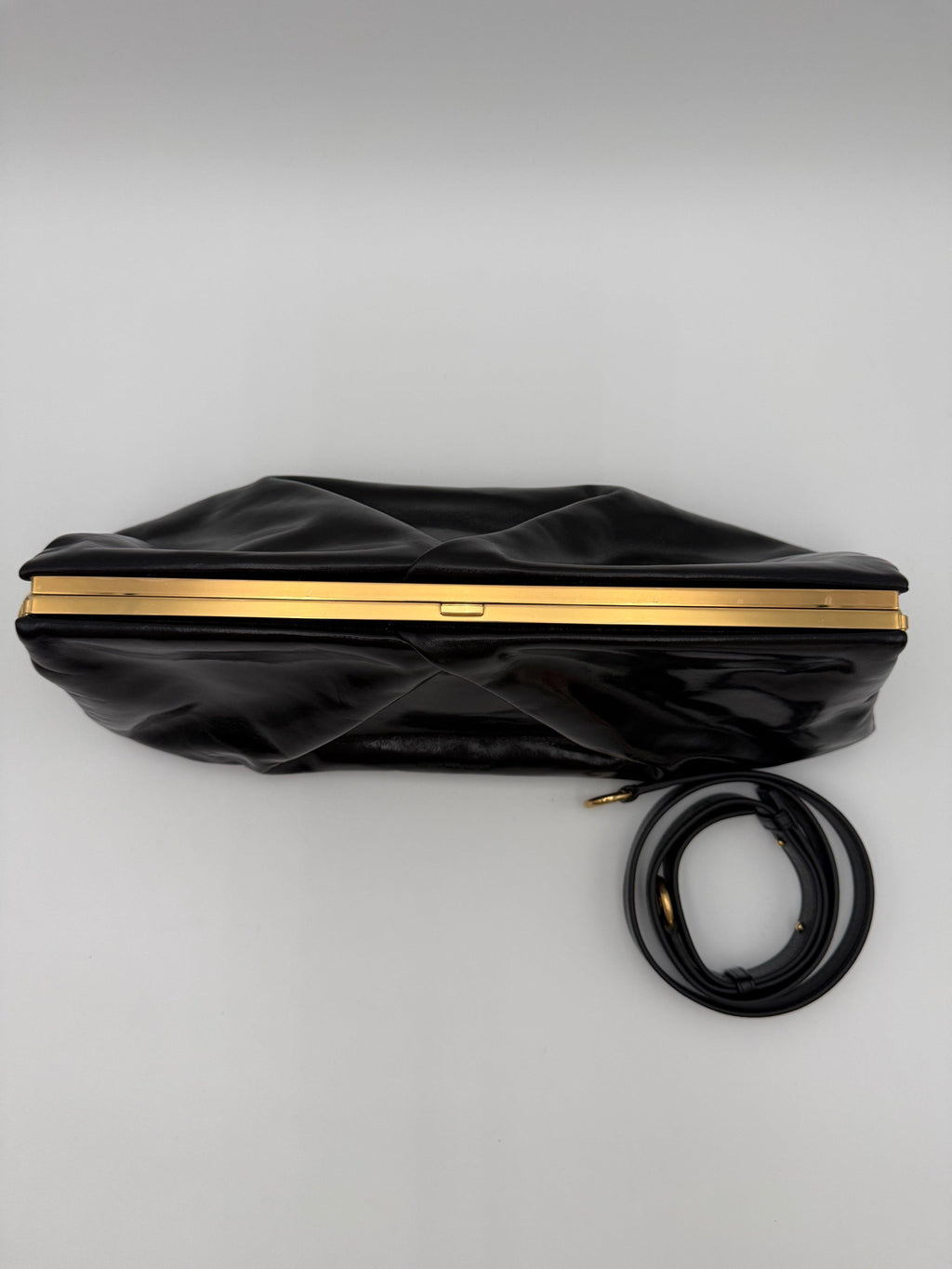 Dries Van Noten Borsa a Tracolla in Pelle Lucida Nera - Mercatino di Ninni
