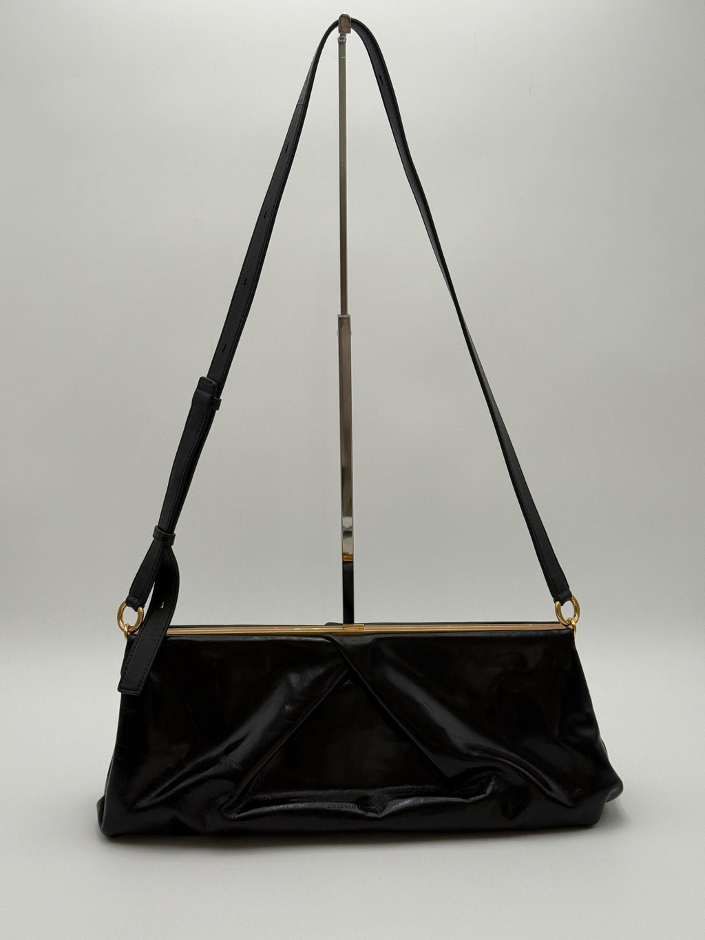Dries Van Noten Borsa a Tracolla in Pelle Lucida Nera - Mercatino di Ninni