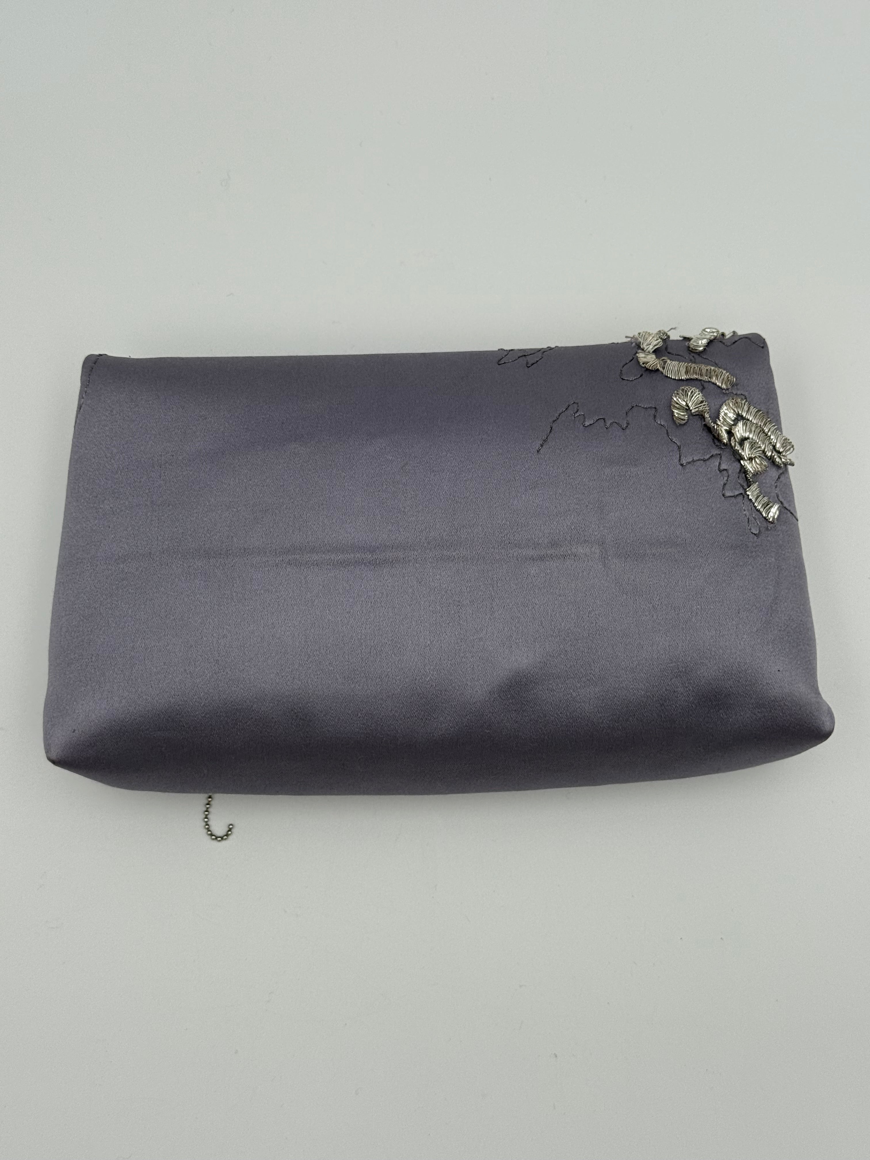 Dries Van Noten Clutch Envelope Gioiello in Raso Lilla - Mercatino di Ninni