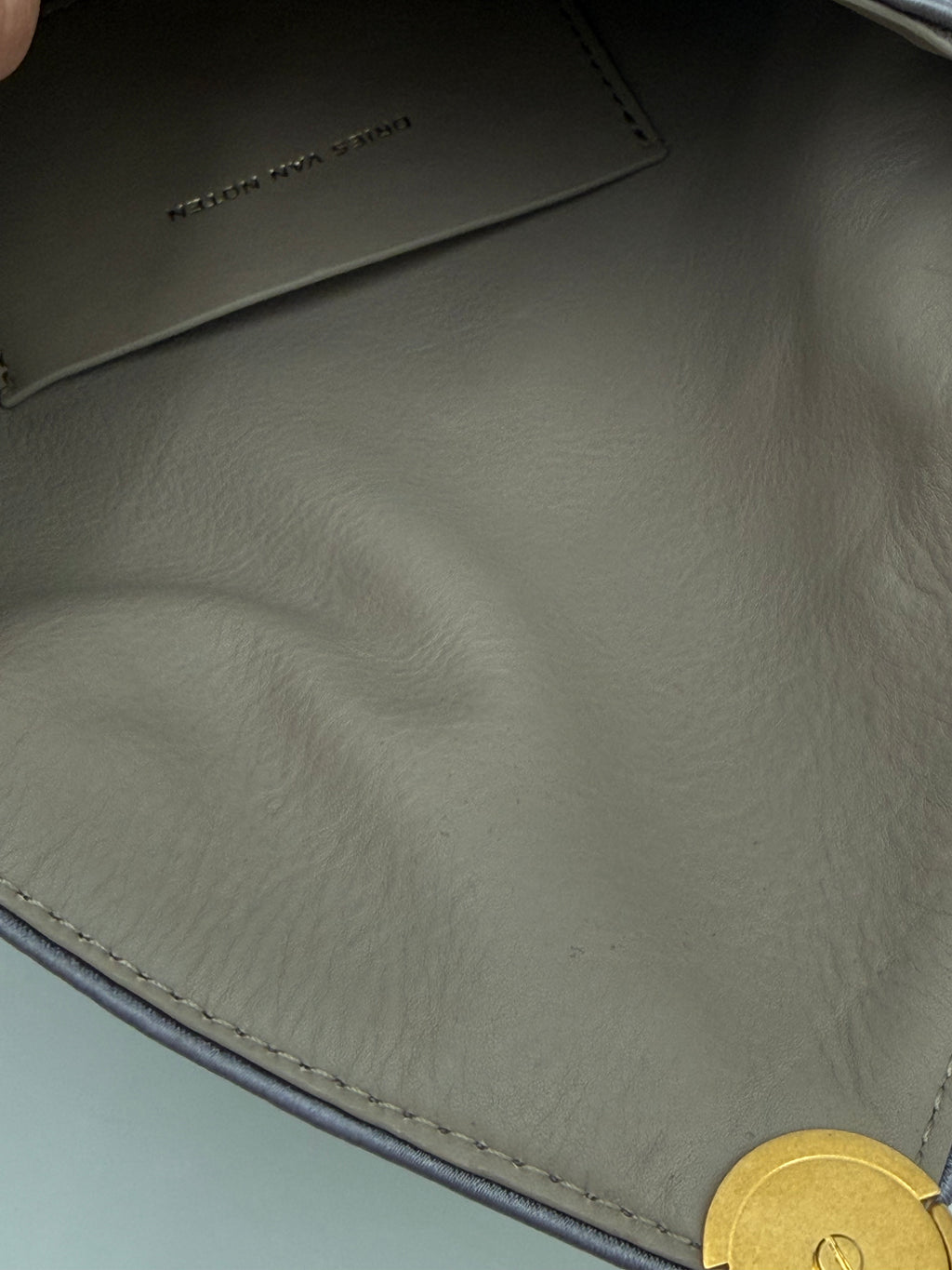 Dries Van Noten Clutch Envelope Gioiello in Raso Lilla - Mercatino di Ninni