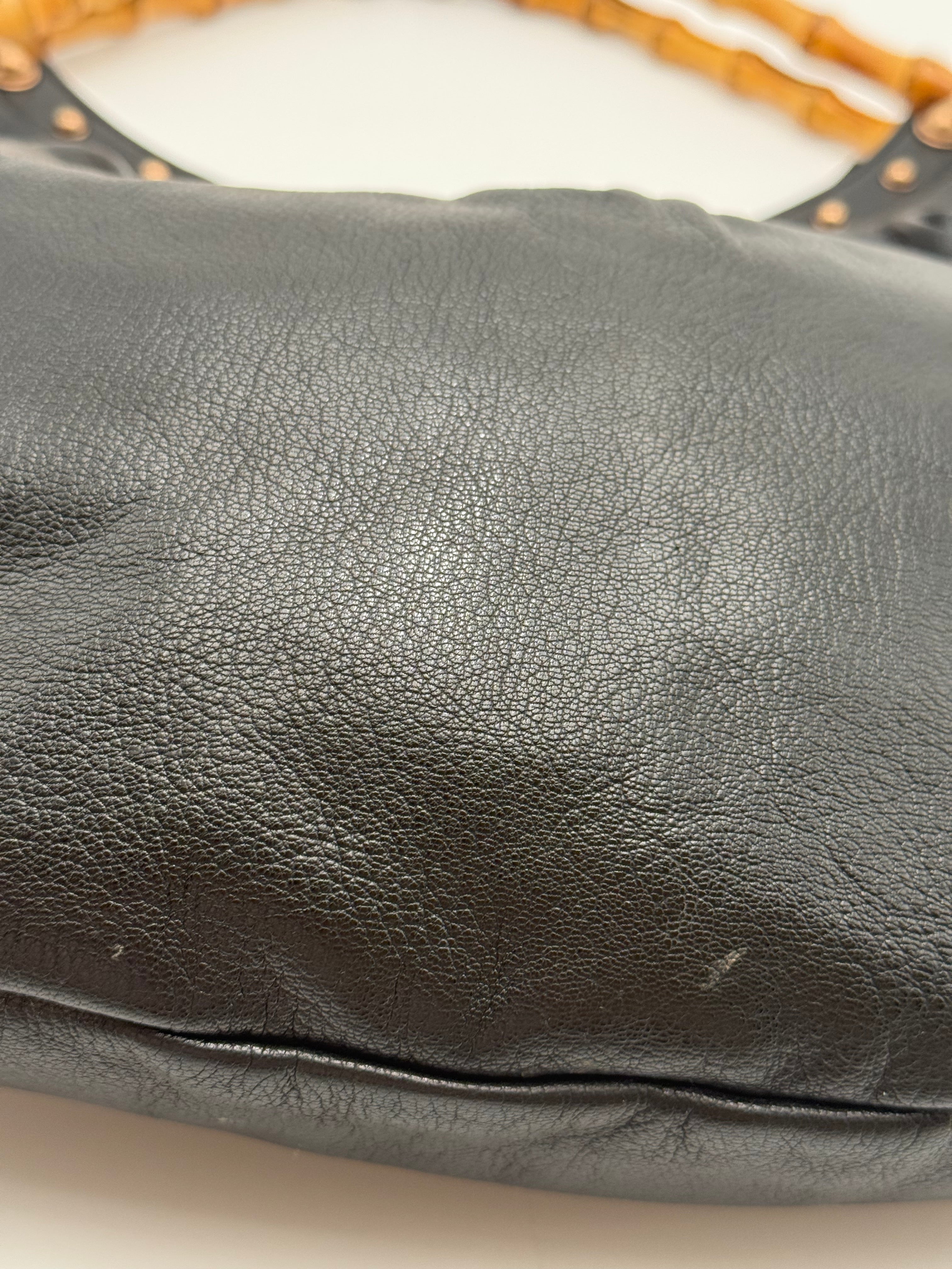 Gucci Borsa Hobo Bamboo  Vintage Tom Ford in Pelle Nera