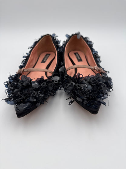 Rochas Paris ballerine paillettes