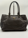 Borsa Tote Prada in pelle di Vitello Martellata Marrone
