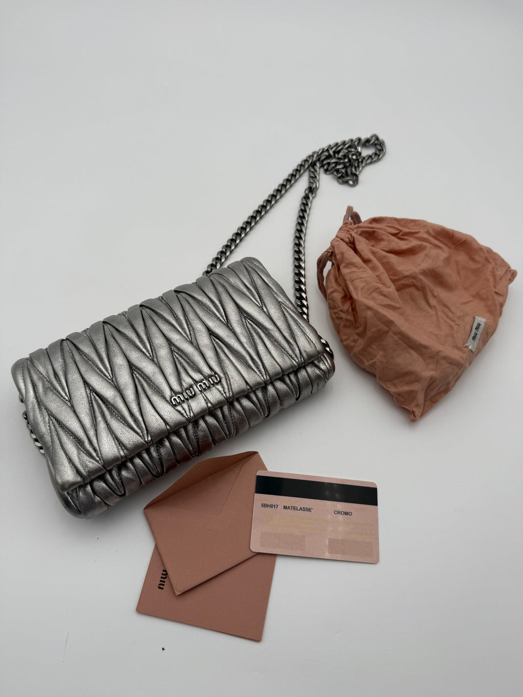 Borsa tracolla Matelassè in Pelle Argento