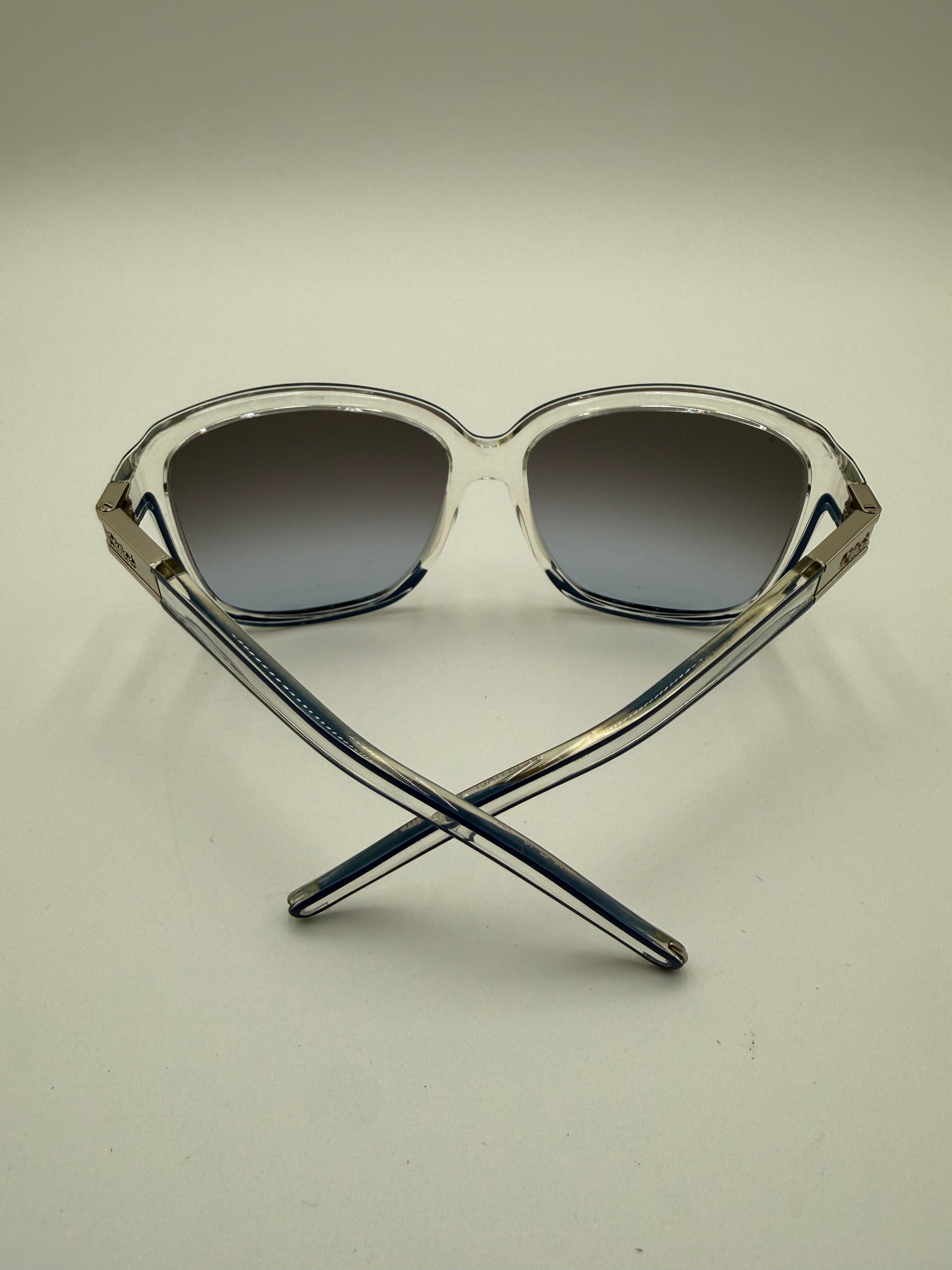 Occhiali da Sole Vintage Chloé – Oversize Translucido con Profilo Blu