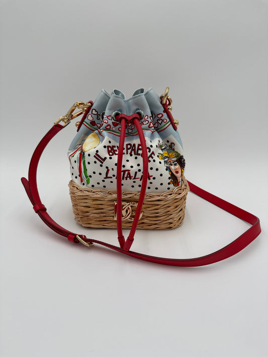 Dolce e Gabbana Borsa a Secchiello Limited Edition Canvas Multicolore