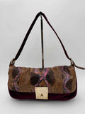 Emanuel Ungaro Borsa Baguette Pitone e Velluto Bordeaux