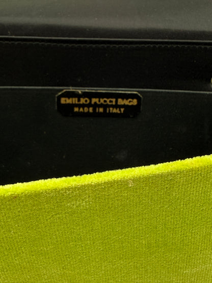 Emilio Pucci Vintage Green Velvet Shoulder Bag