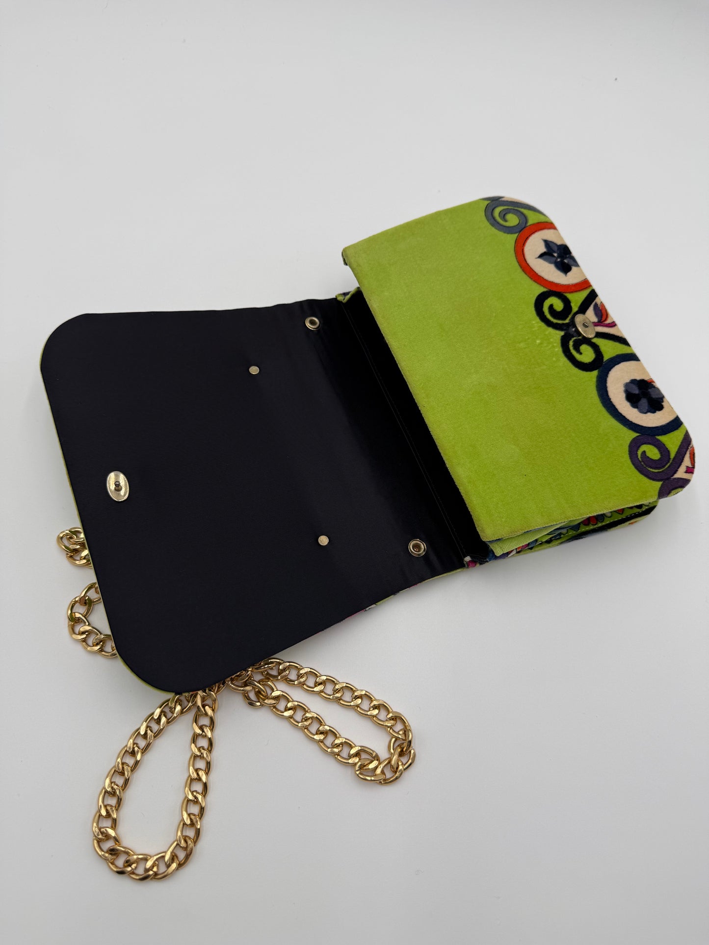 Emilio Pucci Vintage Green Velvet Shoulder Bag