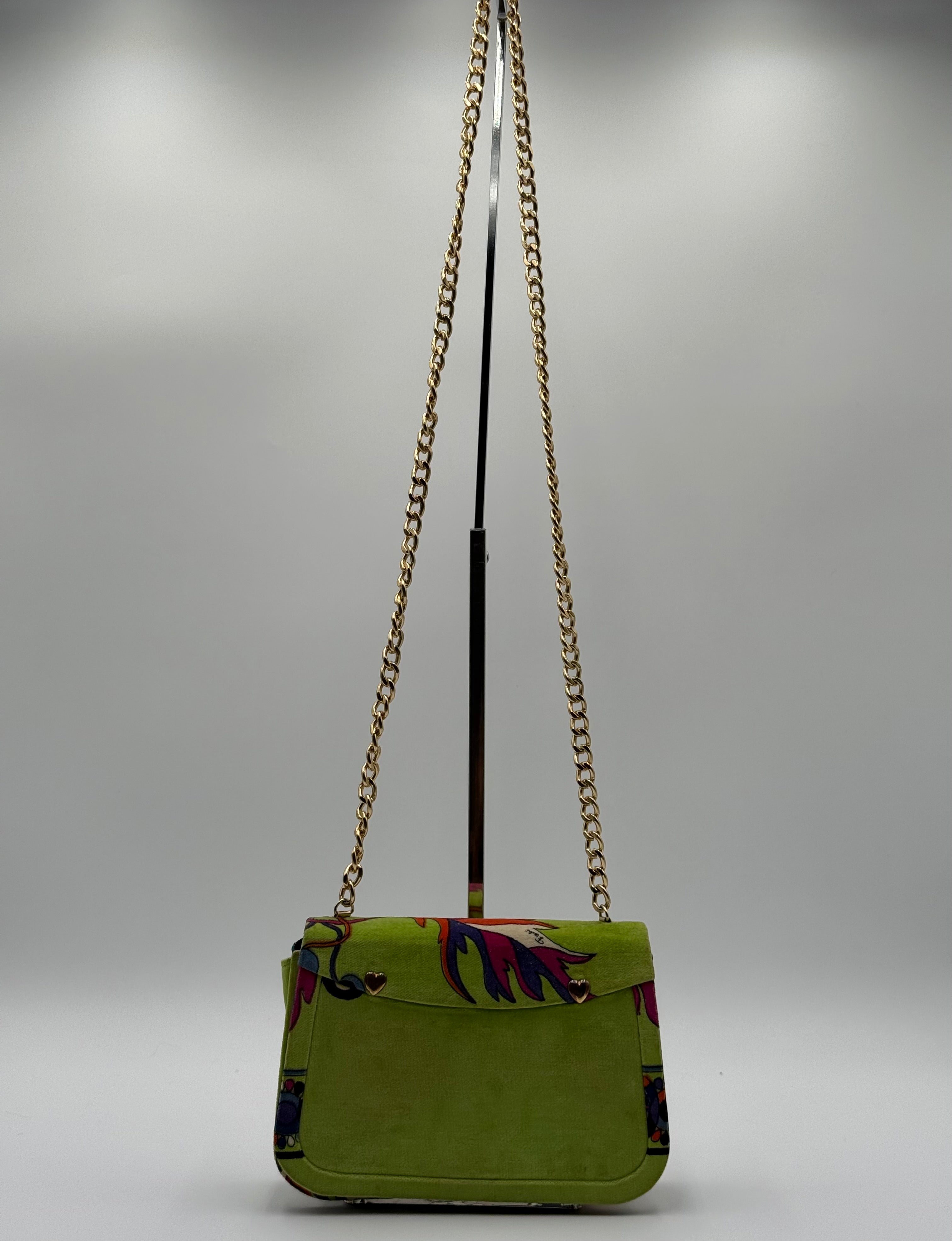Emilio Pucci Borsa Tracolla Vintage Velluto Verde