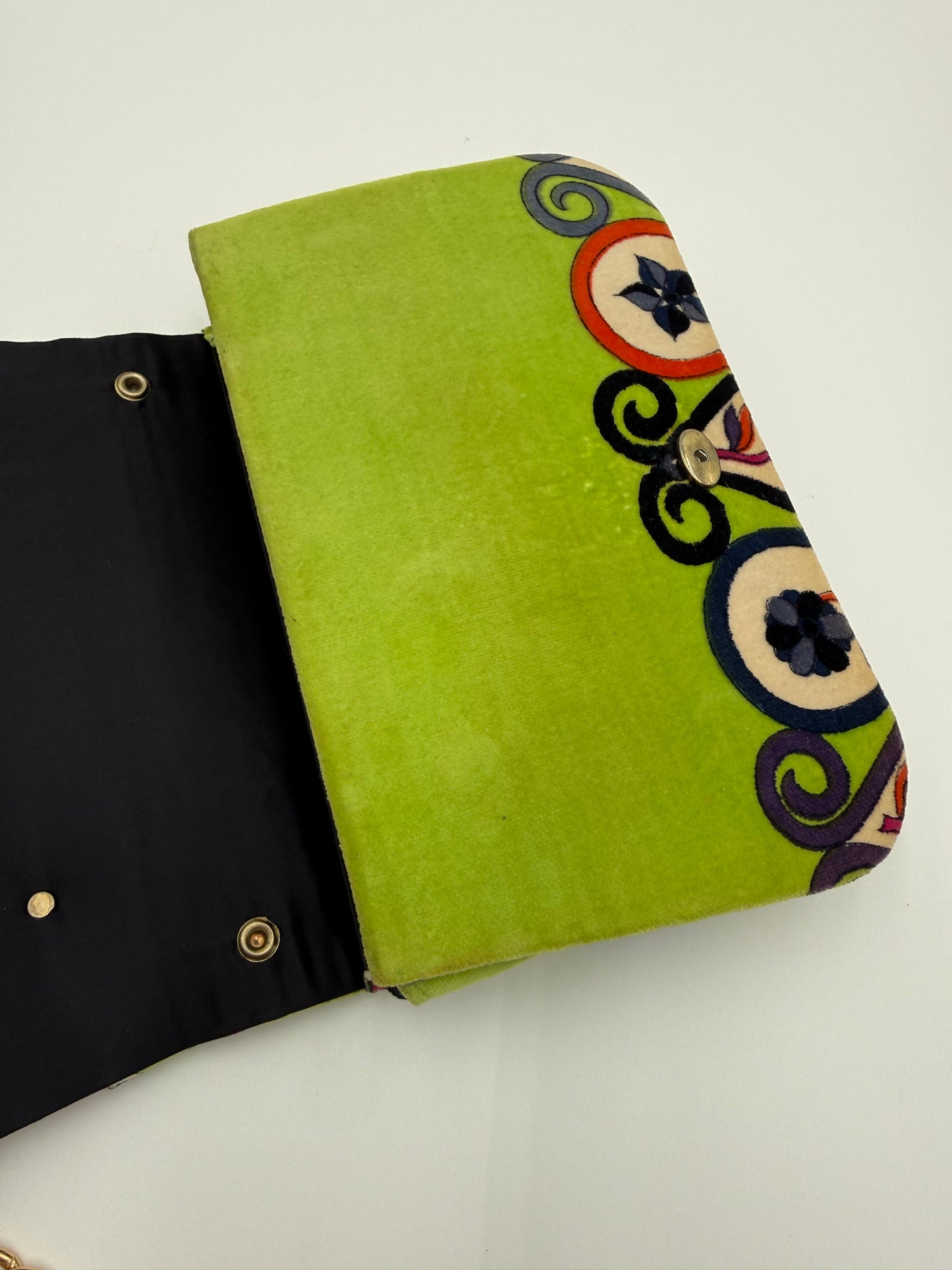 Emilio Pucci Vintage Green Velvet Shoulder Bag