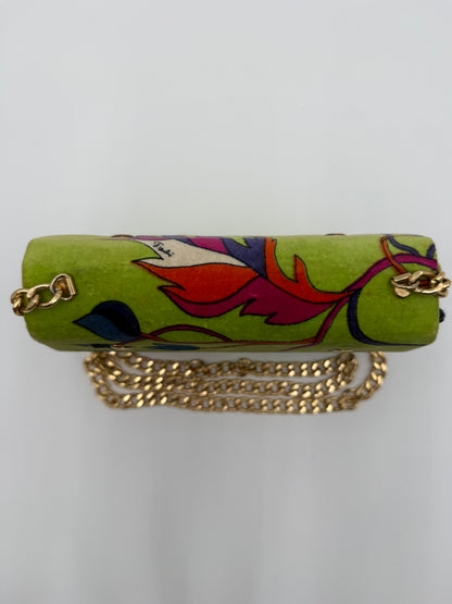 Emilio Pucci Vintage Green Velvet Shoulder Bag