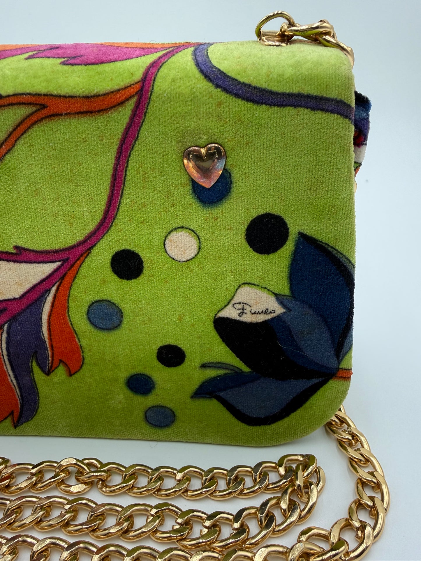 Emilio Pucci Vintage Green Velvet Shoulder Bag