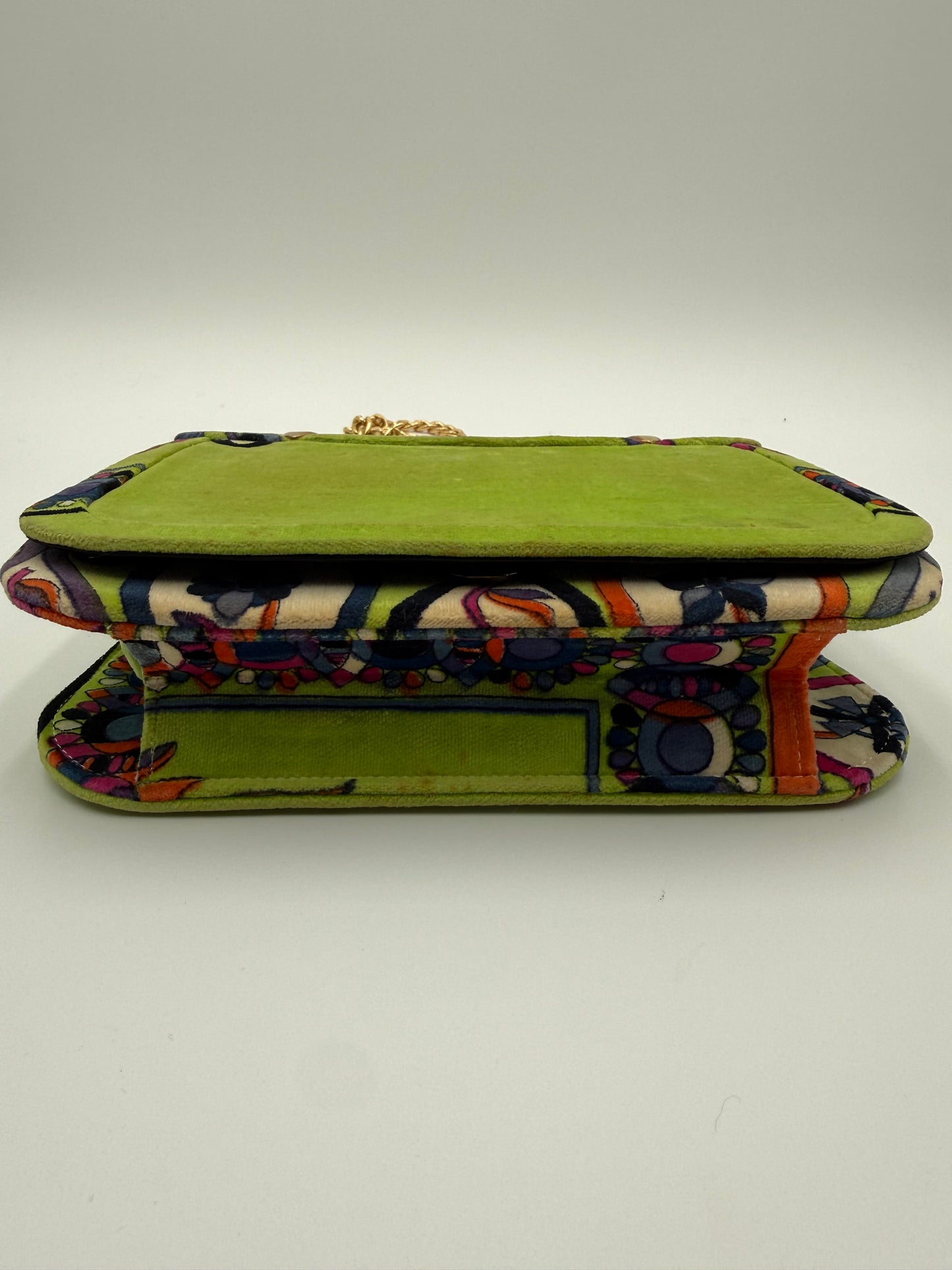 Emilio Pucci Vintage Green Velvet Shoulder Bag