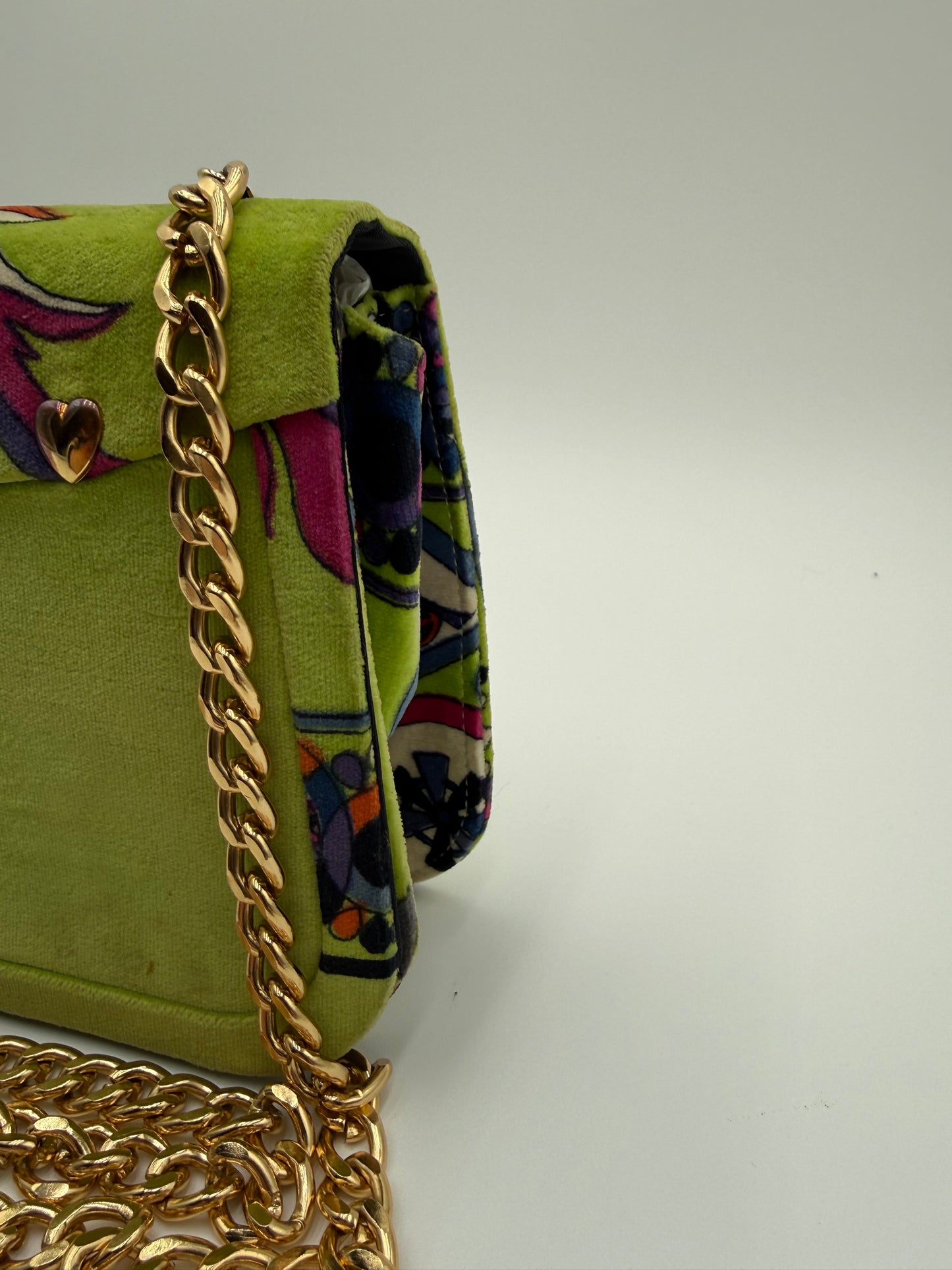 Emilio Pucci Vintage Green Velvet Shoulder Bag