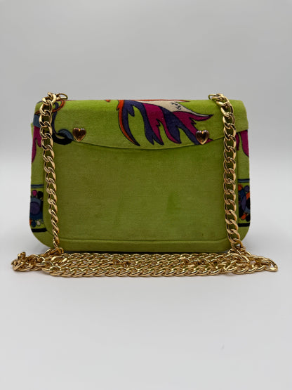 Emilio Pucci Vintage Green Velvet Shoulder Bag