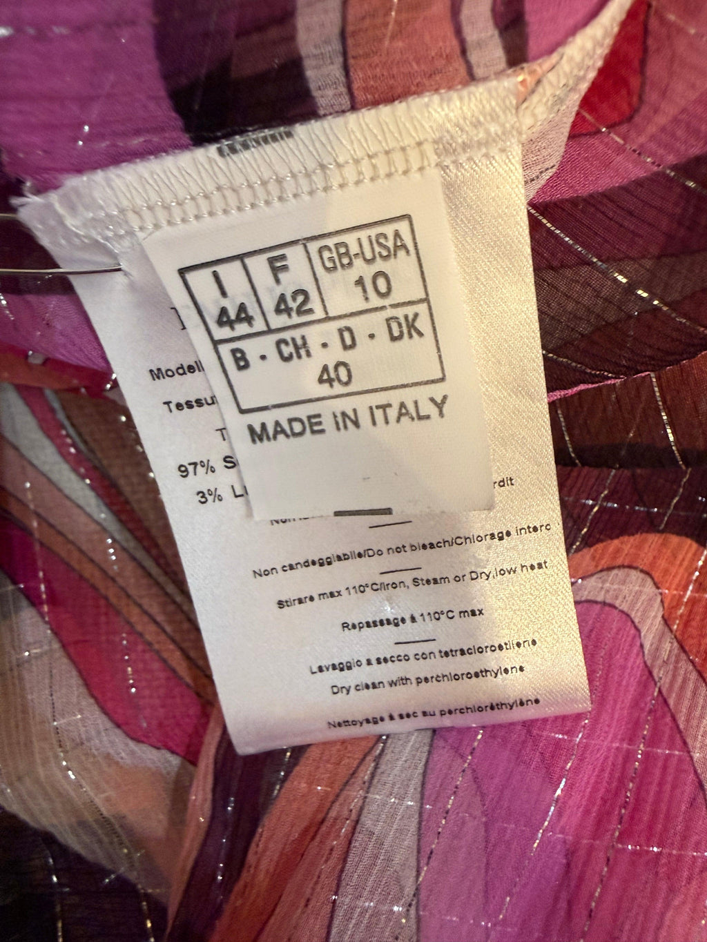 Emilio Pucci Caftano in Seta e Lurex Rosa - Mercatino di Ninni