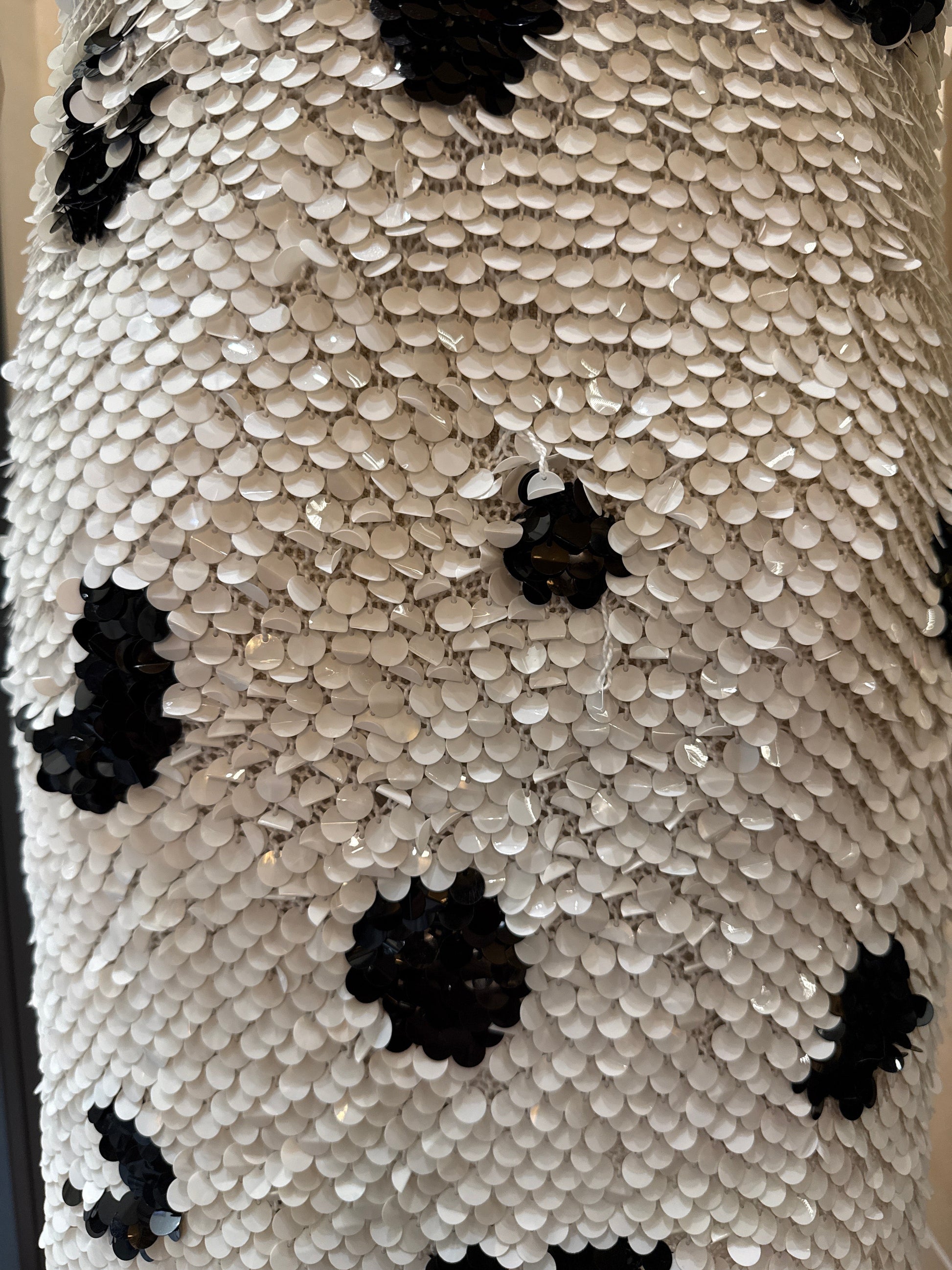 Enrico Coveri Abito  Vintage Paillettes Animalier Bianco e Nero Enrico Coveri