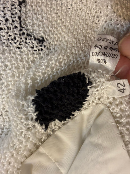 Enrico Coveri Abito  Vintage Paillettes Animalier Bianco e Nero Enrico Coveri