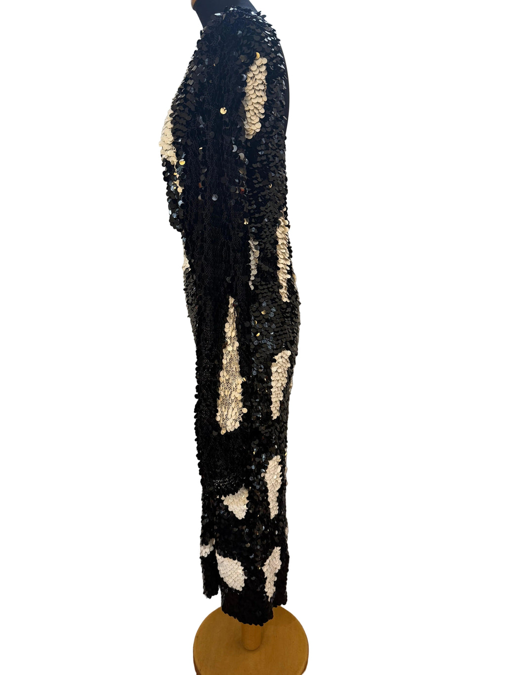 Enrico Coveri Abito Vintage Paillettes Nero e Bianco - Mercatino di Ninni