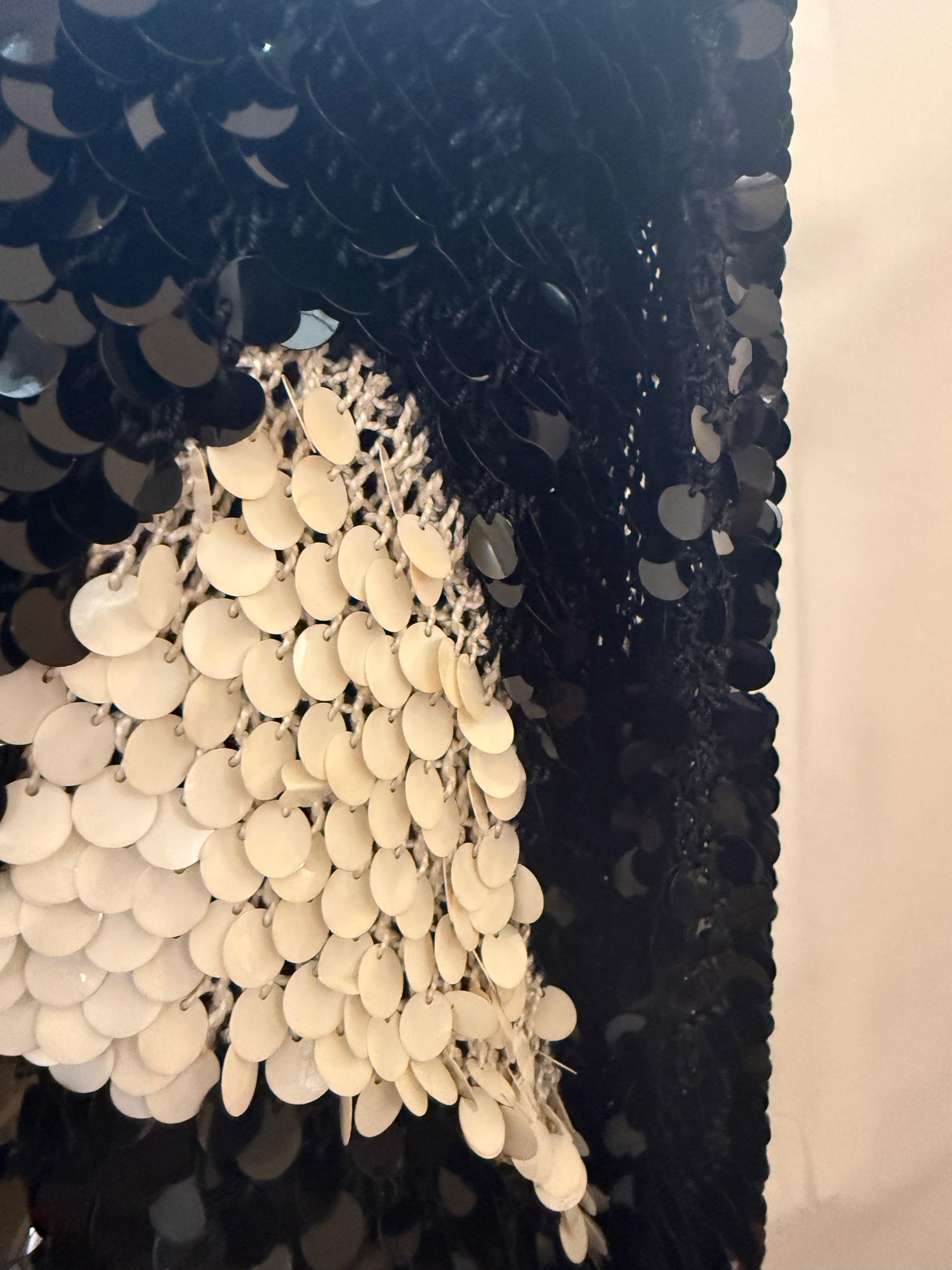 Enrico Coveri Abito Vintage Paillettes Nero e Bianco - Mercatino di Ninni