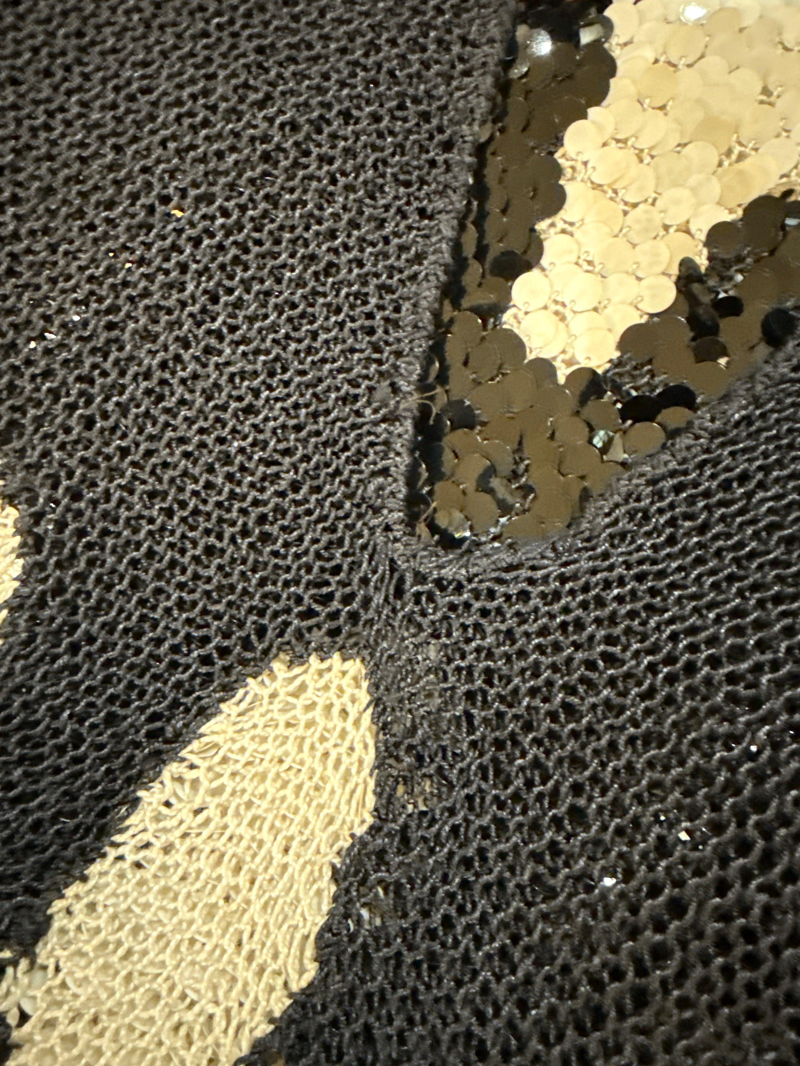 Enrico Coveri Abito Vintage Paillettes Nero e Bianco - Mercatino di Ninni