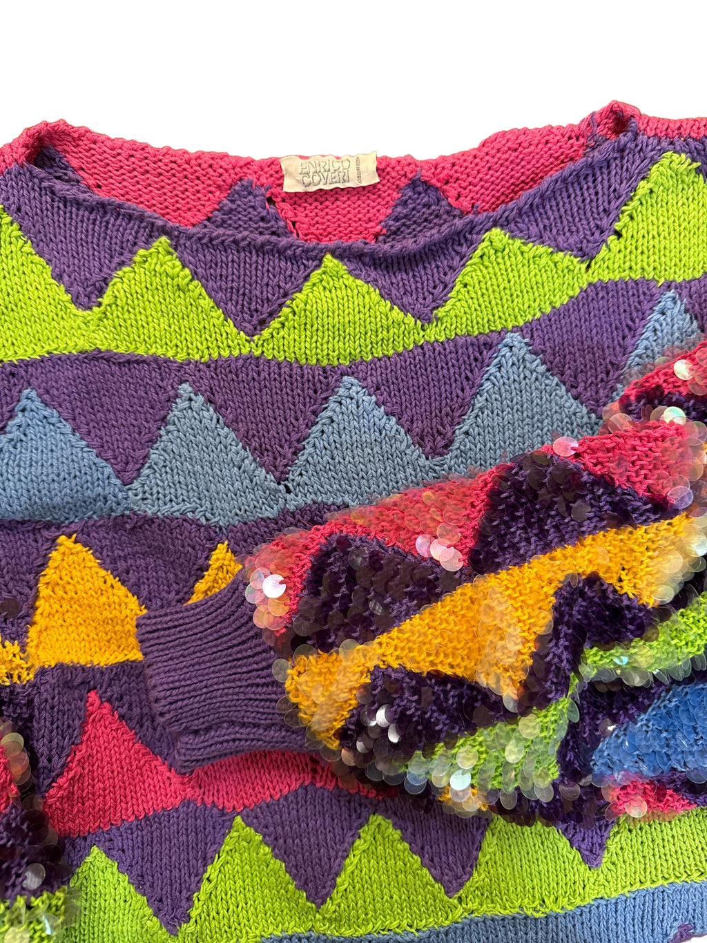 Enrico Coveri Abito Vintage con Paillettes  Multicolore Enrico Coveri