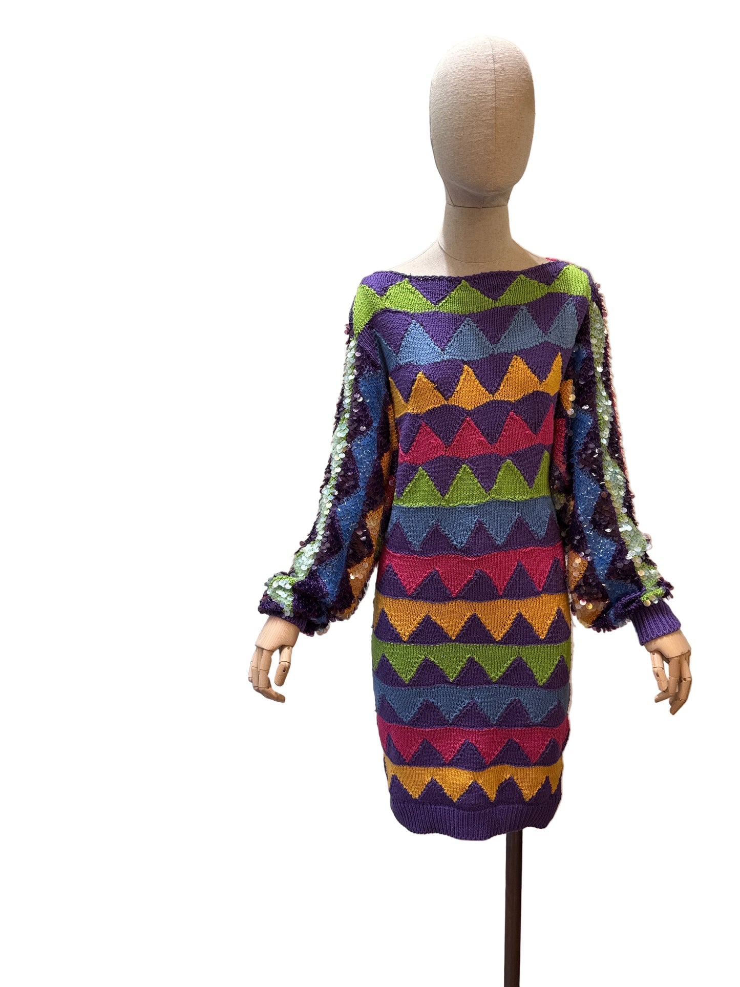 Enrico Coveri Abito Vintage con Paillettes  Multicolore Enrico Coveri