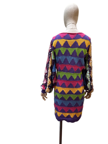 Enrico Coveri Abito Vintage con Paillettes  Multicolore Enrico Coveri