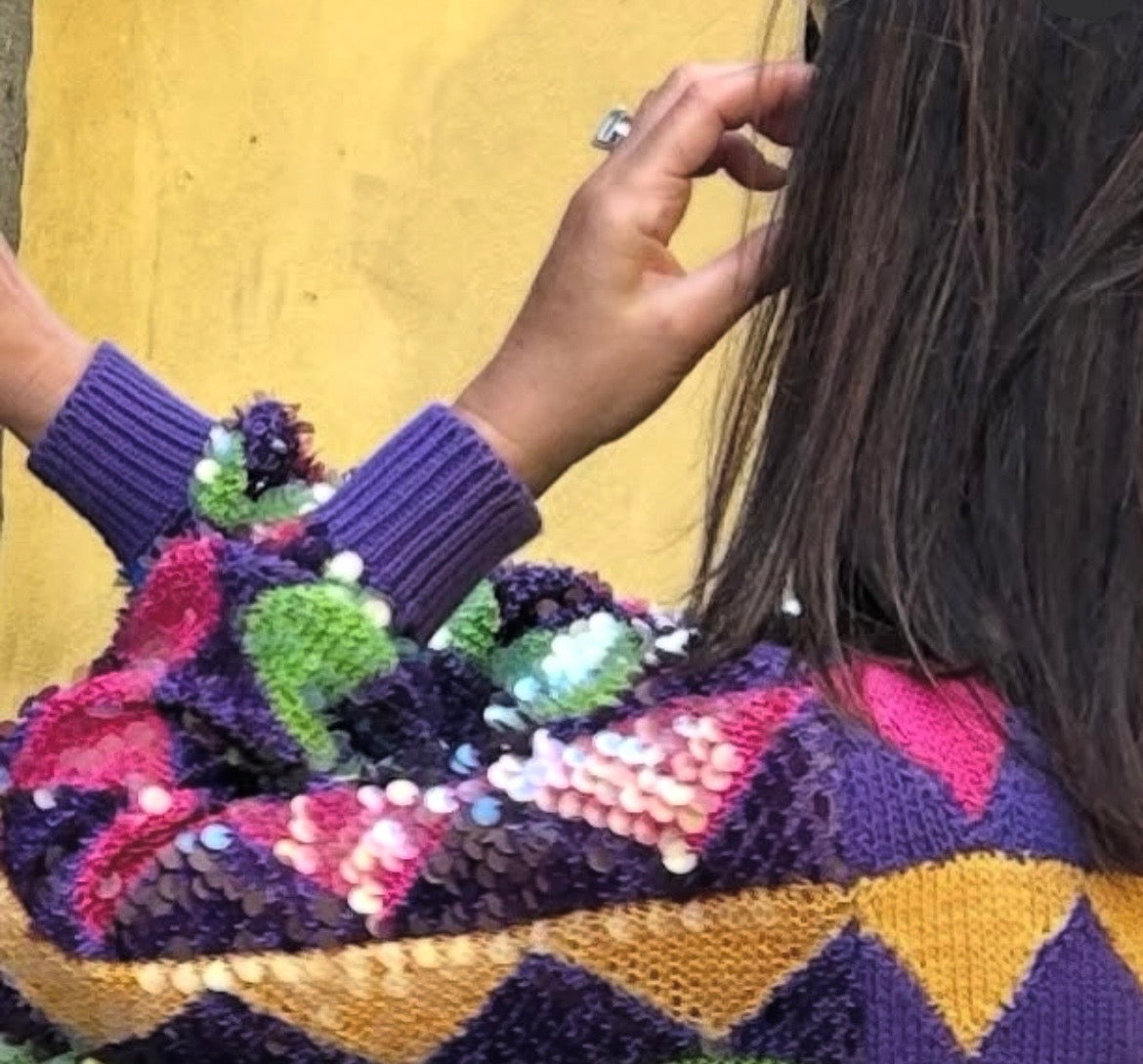 Enrico Coveri Abito Vintage con Paillettes  Multicolore Enrico Coveri