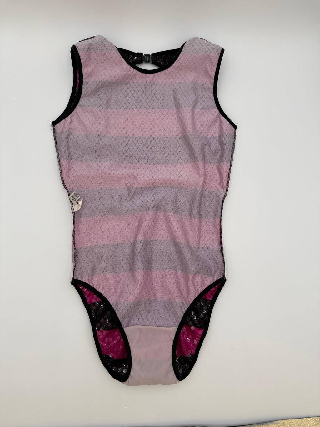 Enrico Coveri Body Vintage a Righe con Paillettes Fucsia - Mercatino di Ninni