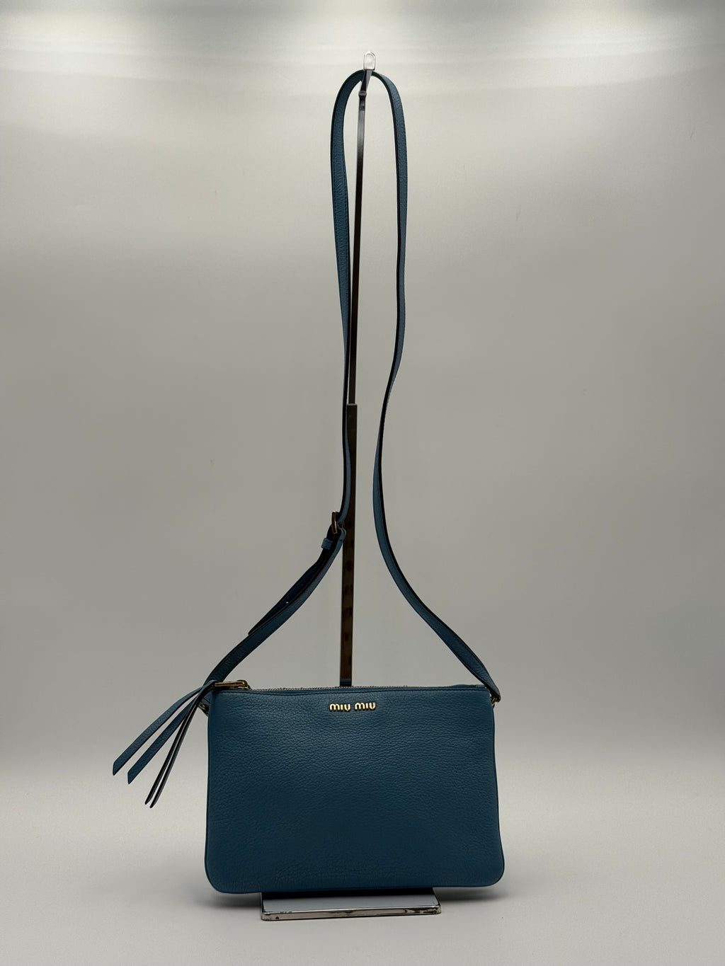 Borsa tracolla Miumiu in pelle Madras Color Mare