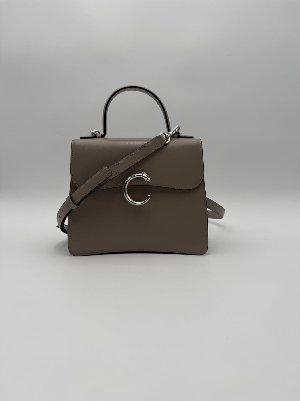 Borsa Cartier Panthère C Top in Pelle Grigio/Taupe