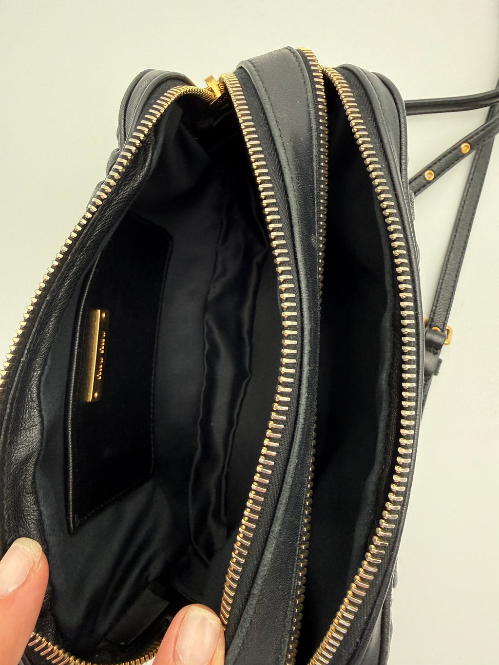 Borsa tracolla  Camera Miumiu in Pelle Matelassè Nera