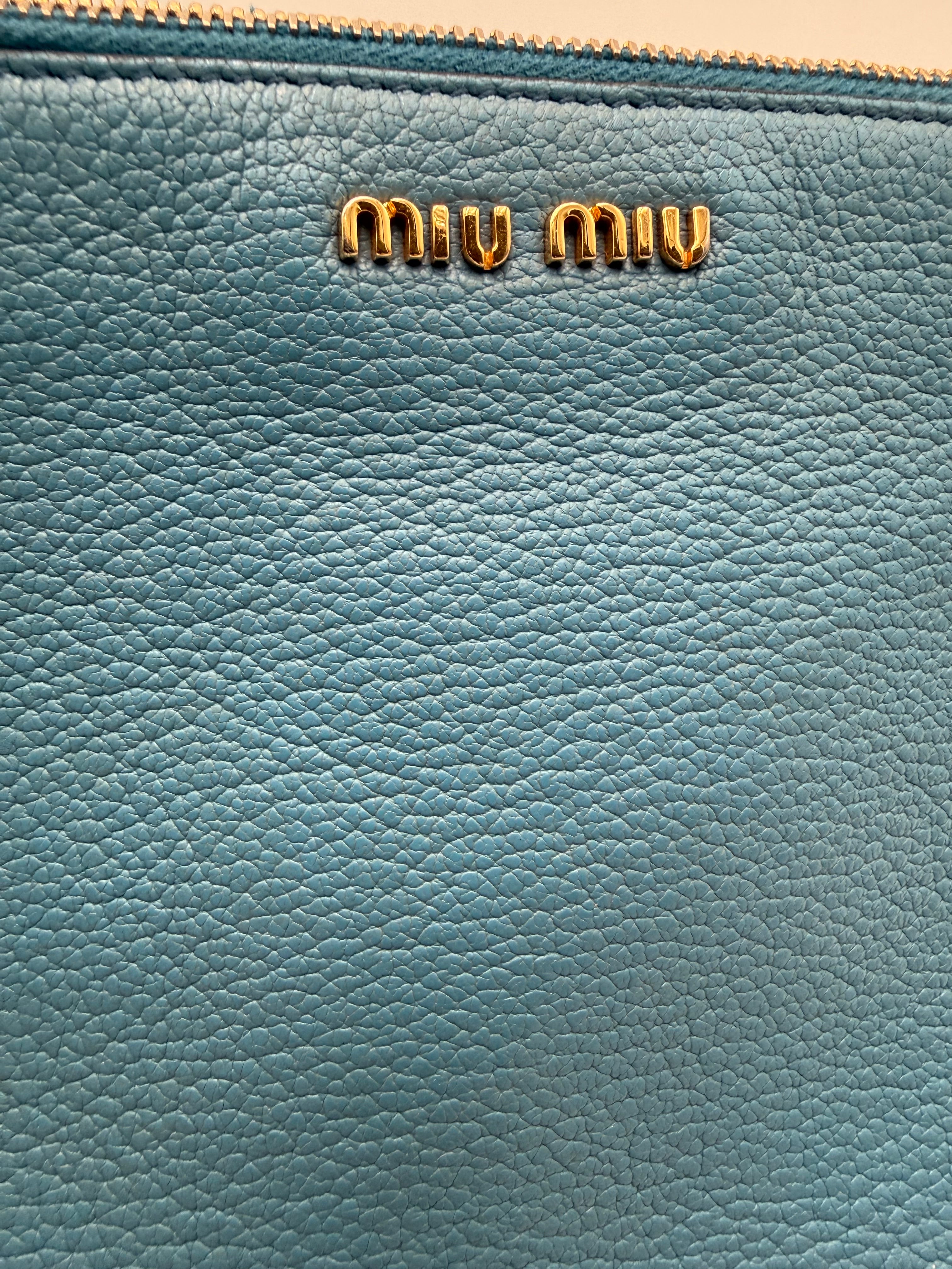 Borsa tracolla Miumiu in pelle Madras Color Mare