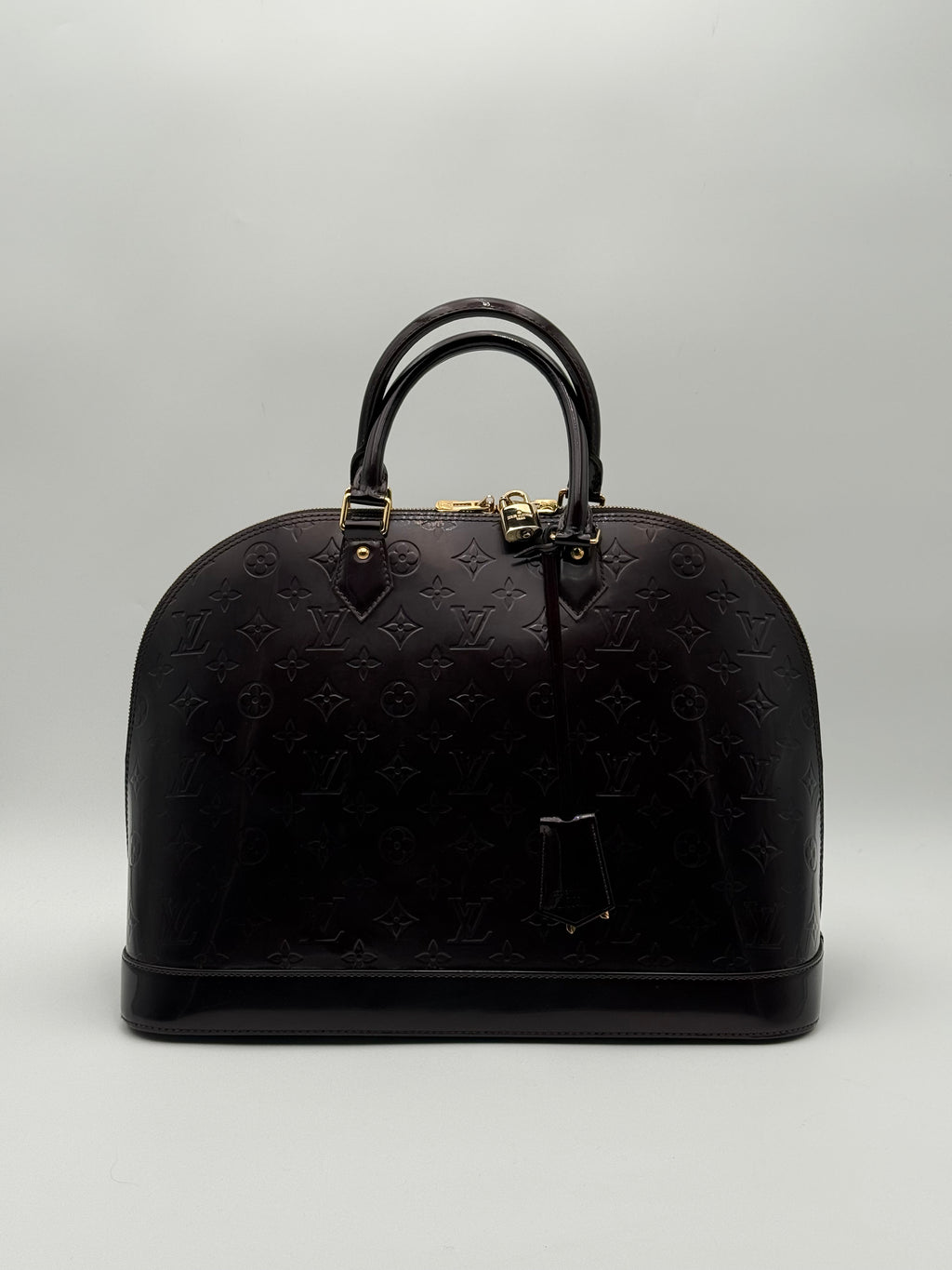 Borsa Louis Vuitton Alma MM in Pelle Monogram Vernice  Amaranto o Bordeaux
