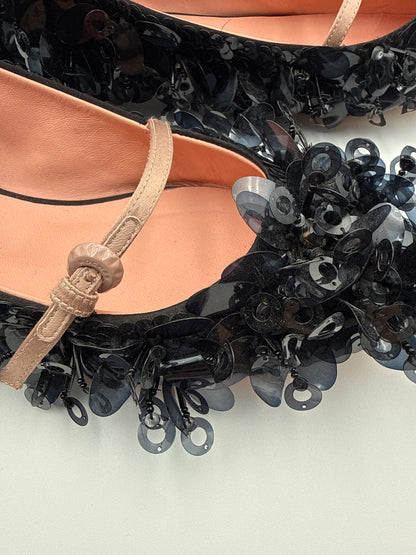 Rochas Paris ballerine paillettes