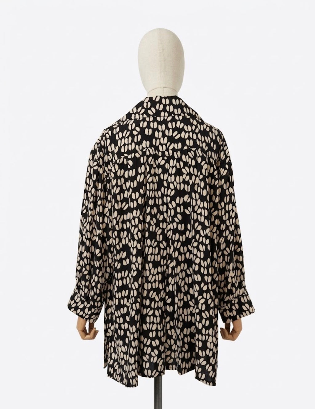 Camicia Vintage Christian Dior Boutique in Seta a Stampa Geometrica Bicolore