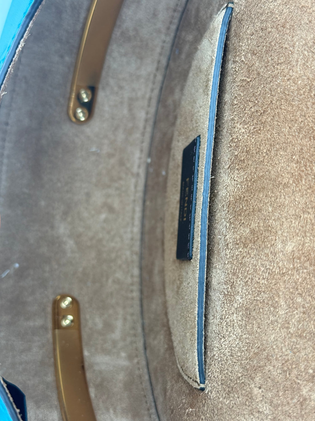 Fendi Borsa Moonlight in Pelle di Vitello con Inserti di Avorio Blu Avio - Mercatino di Ninni