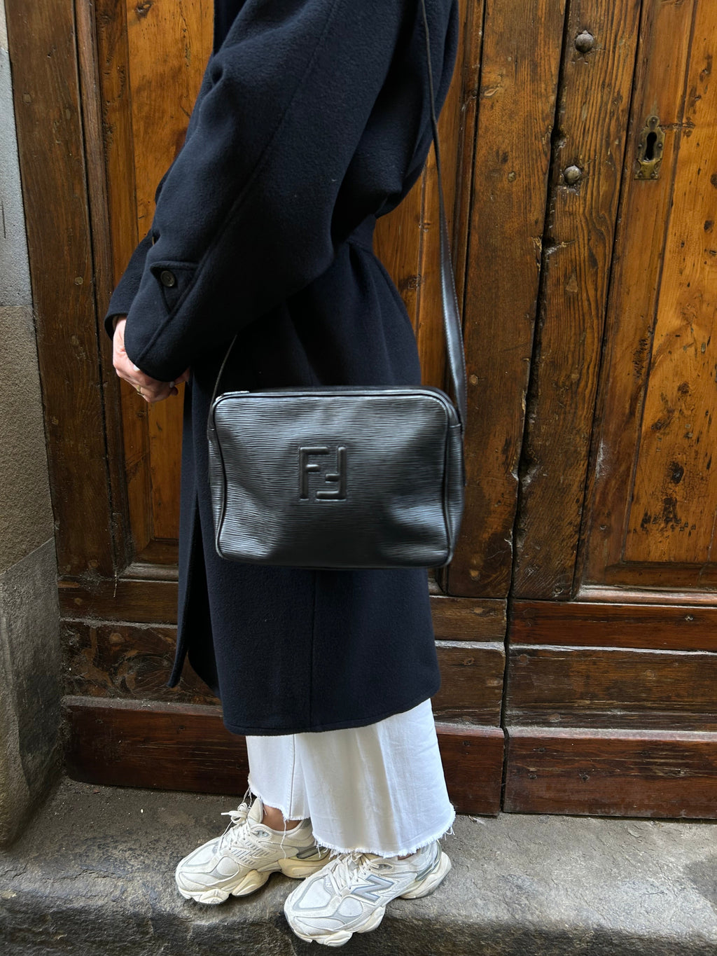 Fendi Borsa a Tracolla Epi in Pelle Nera Fendi