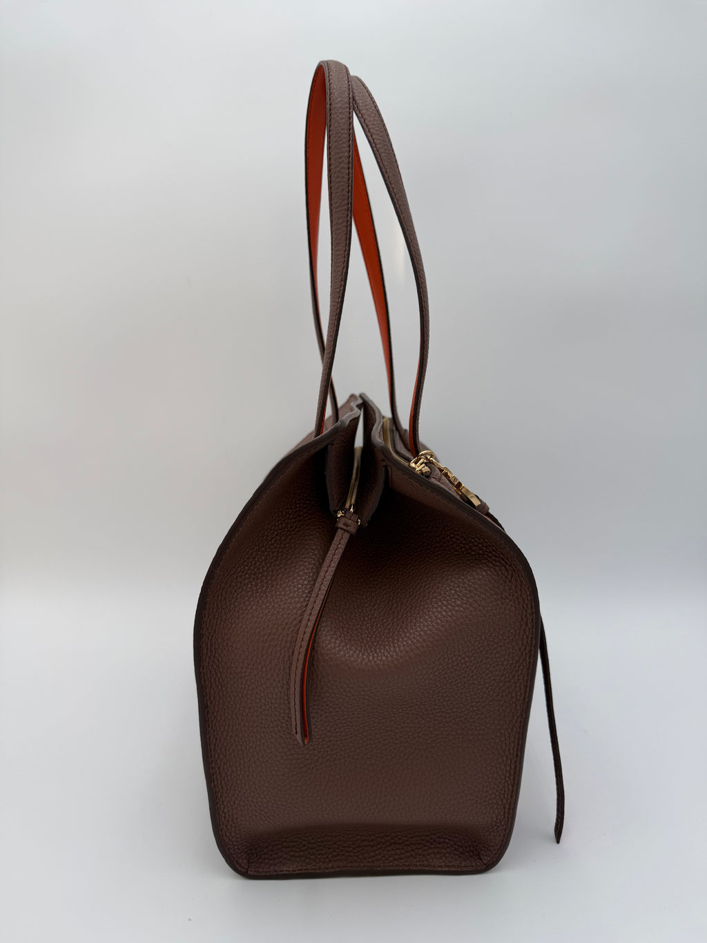 Ferragamo Borsa Amy Tote Media in Pelle Martellata Marrone - Mercatino di Ninni