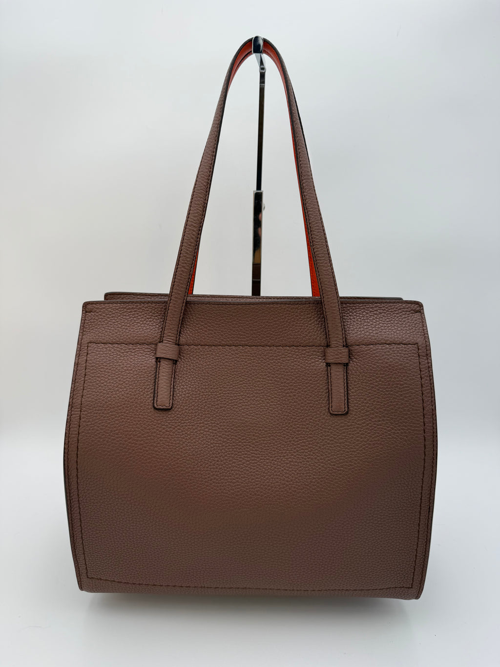 Ferragamo Borsa Amy Tote Media in Pelle Martellata Marrone - Mercatino di Ninni