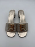 Givenchy Mules 4G in Pelle di Vitello Laminata Oro - Mercatino di Ninni