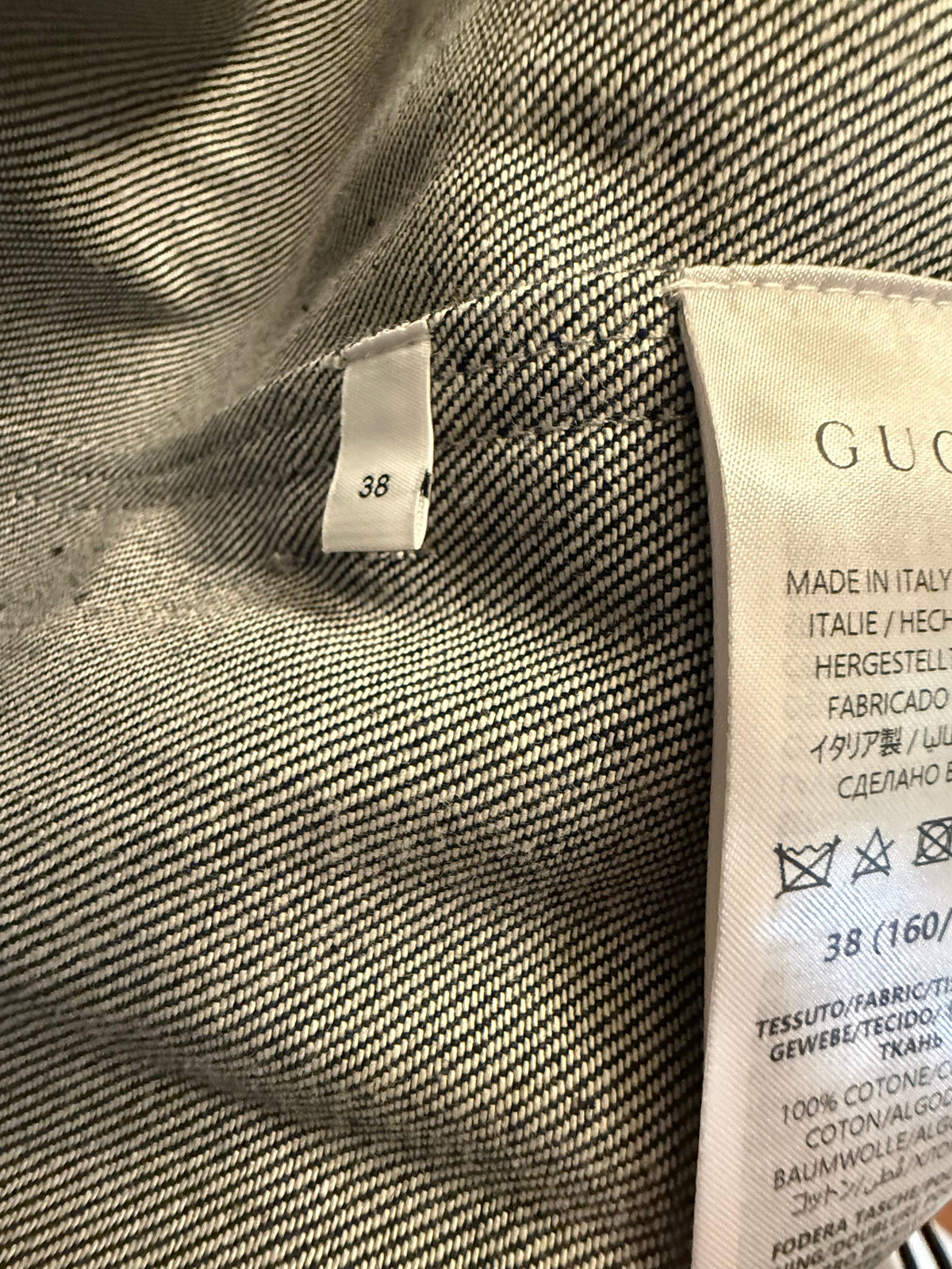 Gucci Abito Chemisier con Cintura e Banda Logo in Denim Blu Navy - Mercatino di Ninni