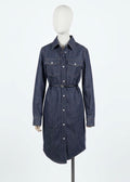 Gucci Abito Chemisier con Cintura e Banda Logo in Denim Blu Navy - Mercatino di Ninni