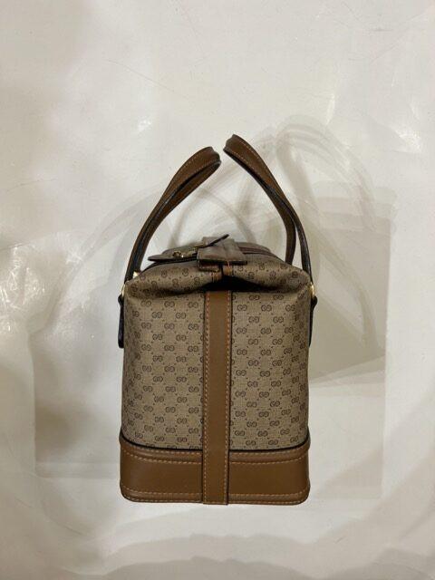 Gucci Beauty Case Vintage in Pelle e Tela Marrone Gucci